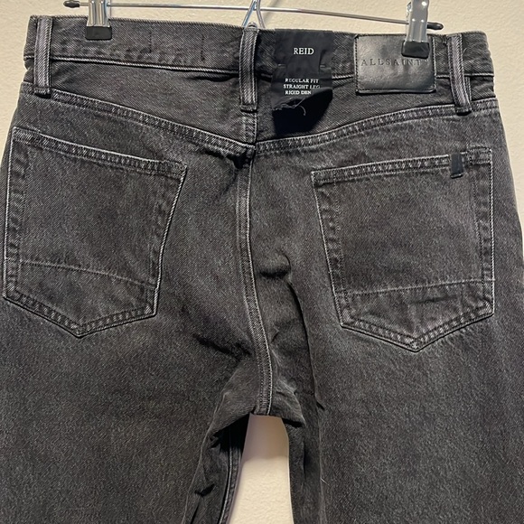 ALL SAINTS (NWT) Men's Reid Straight Fit Rigid Denim Jeans, Black, Size W30, L32 - Picture 9 of 12